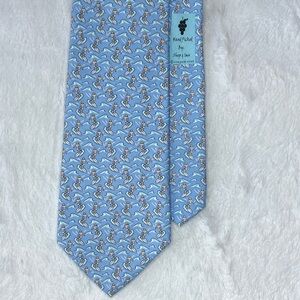 Vineyard Vines Silk Light Blue Surfing Pattern Tie
